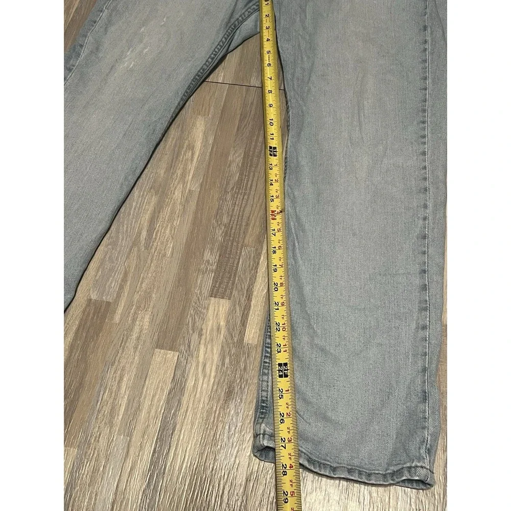 Levis 514 Jeans Mens 38x30 Light Wash Blue Straight Fit Stretch Denim Zip Fly